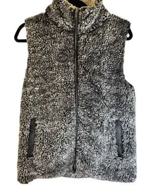Women's‎ Katydid Vest Black Gray Size Small Faux Fur Poly Lined Zip Pockets thumbnail 1