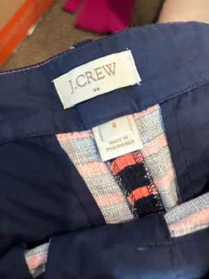 J Crew size 8 Striped Blue & Orange Dress Shorts thumbnail 3
