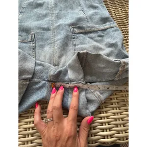 Free People We The Free High Roller Shortall Denim Romper XS‎ boho oversized thumbnail 9