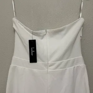 NEW Lulus Surely Stunning Ivory Strapless Bustier Jumpsuit Sz Medium thumbnail 5
