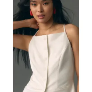 Anthropologie Sunday in Brooklyn Ponte Apron Vest Top White Large thumbnail 7