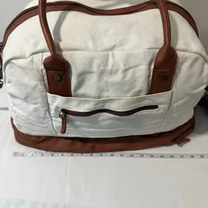 Bolosta Canvas Weekender Duffle Bag Shoe Compartment Travel Overnight Tote thumbnail 8