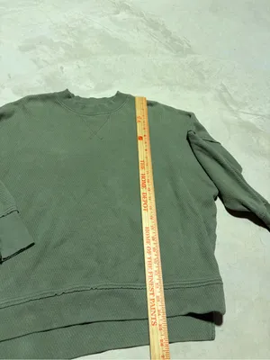 Aerie Classic textured green Crewneck Sweater XS thumbnail 6