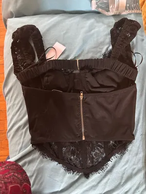 TIC TOC Black Lace Corset Camisole Top thumbnail 5