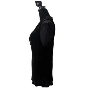 Vince Black Velvet Cowl Neck Top Size 12 Whimsigoth Dark Romantic Holiday‎ thumbnail 5