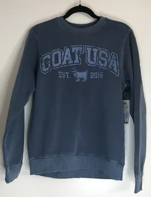 GOAT USA Adult Linden Crew Neck Sweatshirt in Slate Size XS NWT thumbnail 1
