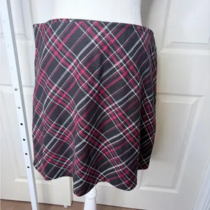 Free People Plaid A-Line Mini Skirt Red & Black Size Large NWT thumbnail 4