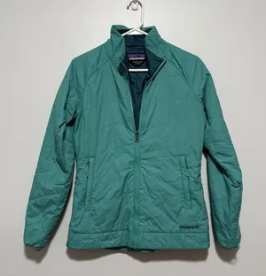 Patagonia‎ Teal Green Softshell Quilted Jacket Size XS thumbnail 1