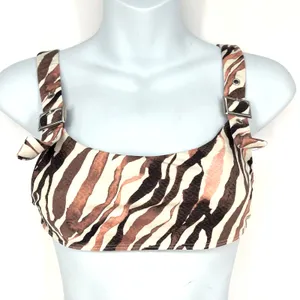 Frankies Bikinis Stormy Top M Kenza Bottom S Brown Zebra Animal Print Bikini Set thumbnail 11