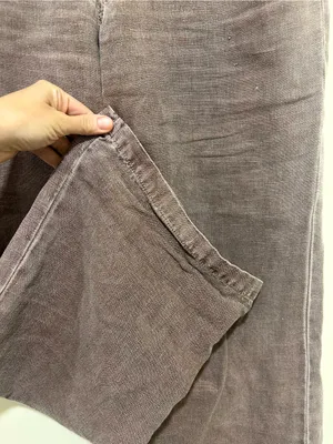 Ryan Michael Wide Leg Linen Minimalist Pants in Dusty Brown Mauve Size 8 thumbnail 3