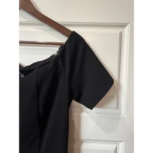 Marina Black Off Shoulder Mermaid Trumpet Gown Short Sleeve Medium Formal thumbnail 5