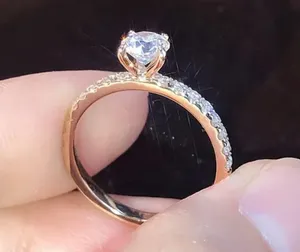 Stunning Stainless Steel CZ Ring Size 7 Gold thumbnail 2