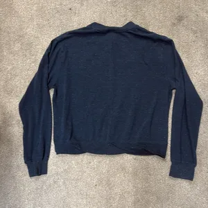 Nike Dark Speckled Blue Long Sleeve Crewneck Crop Top Size XS thumbnail 2