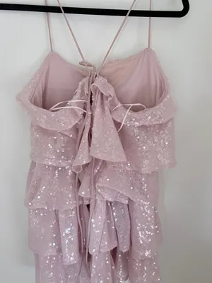 Hello Molly Pink Sequin Tiered Mini Dress thumbnail 3