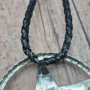 Western Texas Star Brooch Pin Pendant on a Black Faux Cord Collar Necklace 18" thumbnail 10