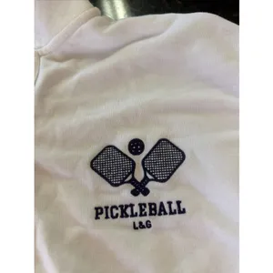 Lou And Grey White Pickleball Sweatshirt Pullover Mock Neck Cropped Sz S Henley thumbnail 2