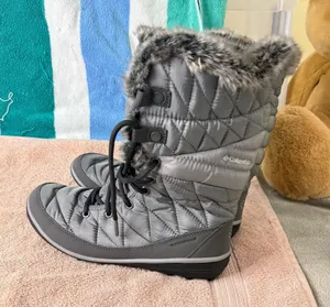 Columbia Waterproof Omni-Grip Tall Black Faux Fur Lace Up Winter Snow Boots 8 thumbnail 1