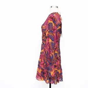 Farm Rio |‎ Fruit Dream Long Sleeve Pleated Tiered Dress thumbnail 5