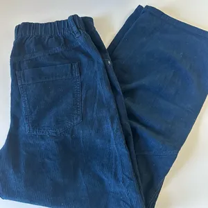 Free People Martha Mid Rise Cord Barrel Jeans - Navy Blue thumbnail 6