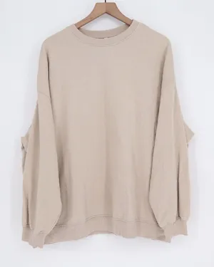 H&M Divided Oversized Crewneck Sweatshirt Tan Beige XL thumbnail 1