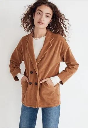 Madewell Women's‎ Knit Corduroy Redford Cotton Button Blazer Size small thumbnail 1