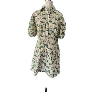 Aureum Anthropologie Cotton Daisy Eyelet Mini Dress Medium Cinched Waist Ric Rac thumbnail 2