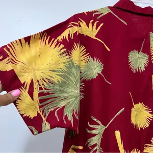 Free People Maroon Malibu Tropical Print Shorts Romper Size Medium w/pockets thumbnail 16