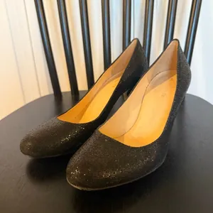 Kate Spade black glitter round toe pumps heels 8 thumbnail 5