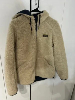 Vintage L.L. Bean Cream Hooded Sherpa Jacket with Navy Lining thumbnail 1