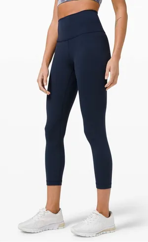 Lululemon women’s navy 23 inch crop wunder under train leggings size 12 thumbnail 1