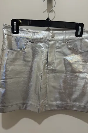 Metallic Mini Skirt Silver thumbnail 2