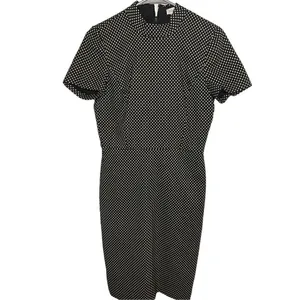 NWT JCrew Mock Neck Jacquered Sheath Dress Black/ Metallic Gold Short Sleeve Siz thumbnail 3