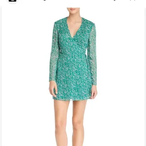 East Order Green Gizele Botanical-Print Mini Wrap Dress‎ Size Medium thumbnail 10
