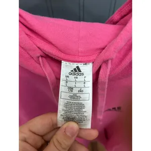 Adidas Pink Hoodie Womens L/G Pullover‎ Sweatshirt Embroidered Logo Activewear thumbnail 2