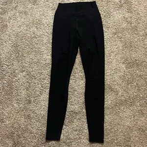 Alo Yoga High Waisted Ripped Warrior Black Leggings Small‎ thumbnail 2