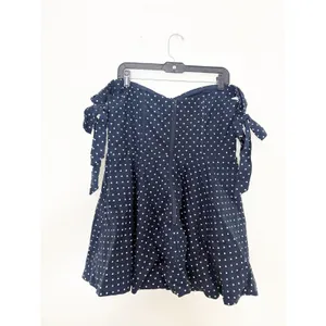 Megan Moroney Blue Polka Dot Corset Mini Dress Size XXL Off Shoulder Heart Retro thumbnail 13