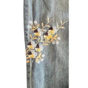 J. Jill Denim Straight Leg Embroidered Jeans size 12 thumbnail 4