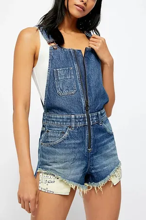 Free People We The Free Sunkissed Denim Overalls thumbnail 1
