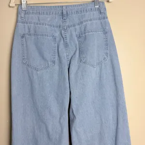 Women's Cargo Jeans Small Light Wash Blue Y2K Wide Leg Multi Pocket Utility thumbnail 4