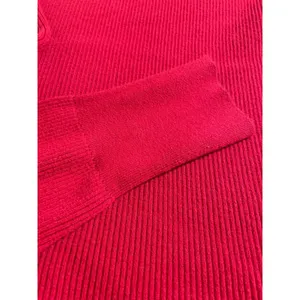 Lauren Ralph Lauren Ribbed Sweater Red Boat Neck Button Shoulder Women's Large thumbnail 10