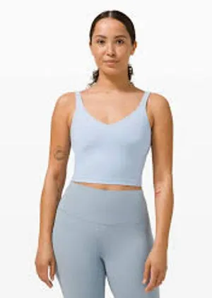 LULULEMON Align Arise Tank in Blue Linen Size 2 Shelf Bra Crop Top thumbnail 1