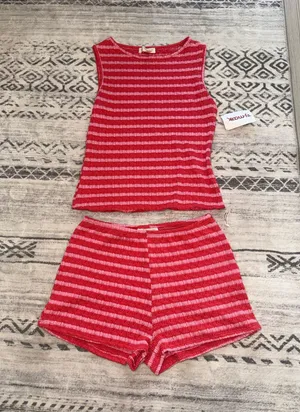 Striped Knit Tank & Short Set thumbnail 1