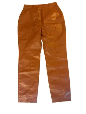 Lovers and Friends Georgie Pant in Chestnut Brown Womens Large Faux Leather thumbnail 4