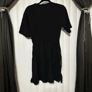 Old Navy above knee black dress with sinche waist drawstrings thumbnail 5