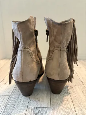 Sam Edelman Women's Louie Ankle Fringe Booties Tan Suede 7M Cowgirl thumbnail 6