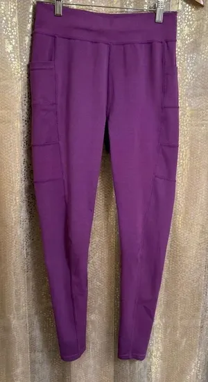 PopFit Purple High Waist Pockets Active Athleisure Leggings Medium thumbnail 1