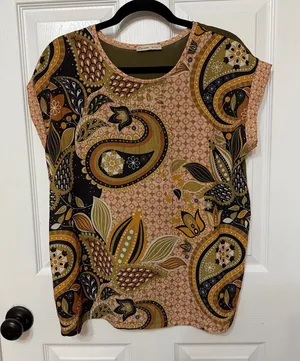 Zara paisley‎ print blouse size medium thumbnail 1