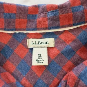 LL Bean Womens Red‎ Blue Plaid Flannel Button Front Shirt Size XL thumbnail 9