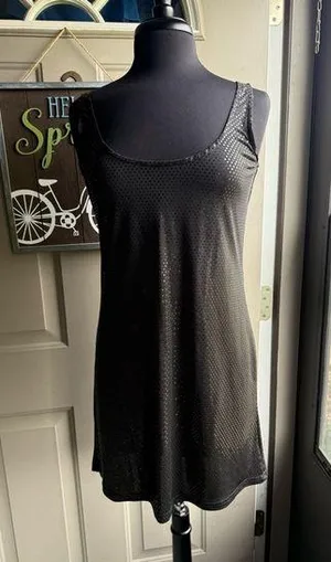 Vintage Y2K Hypnotik black disco mirror sleeveless mini tank dress, size large thumbnail 1