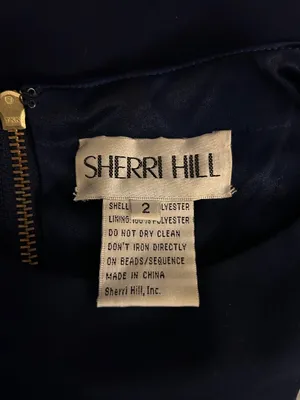 Sherri Hill Navy Blue Cut Out Sides Dress Train Style 50741 Sz 2 Prom Homecoming thumbnail 7